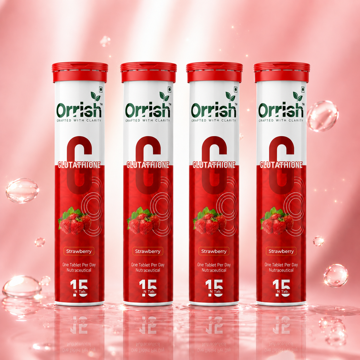 Glutathione Effervescent Tablets for Skin Health | Strawberry Flavour