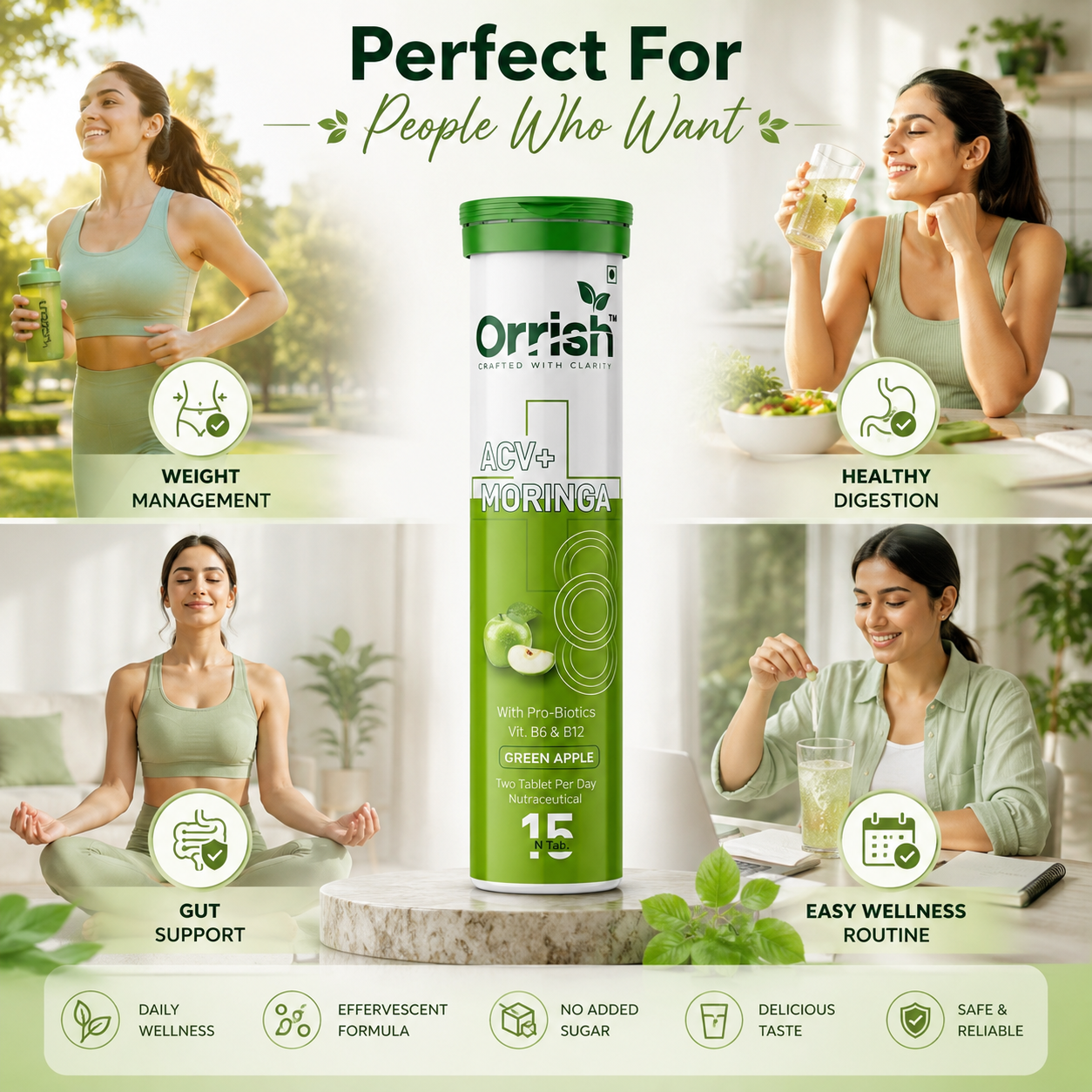 Apple Cider Vinegar with Moringa for Craving Control