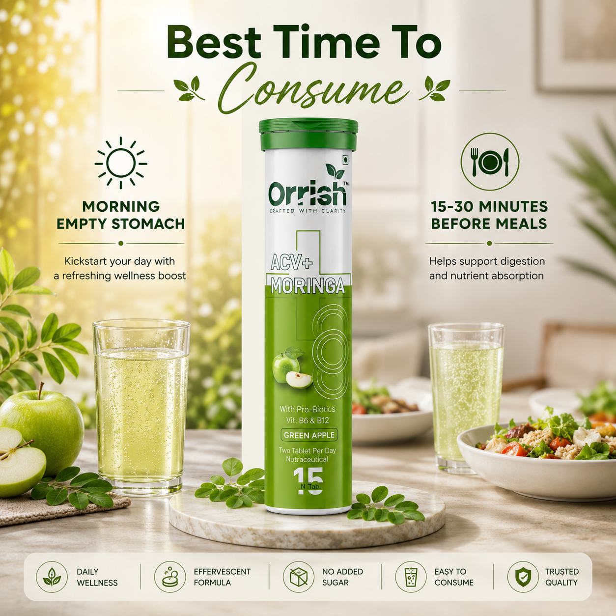 Apple Cider Vinegar with Moringa for Craving Control