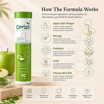 ACV + Moringa for Craving Control | Green Apple Flavour