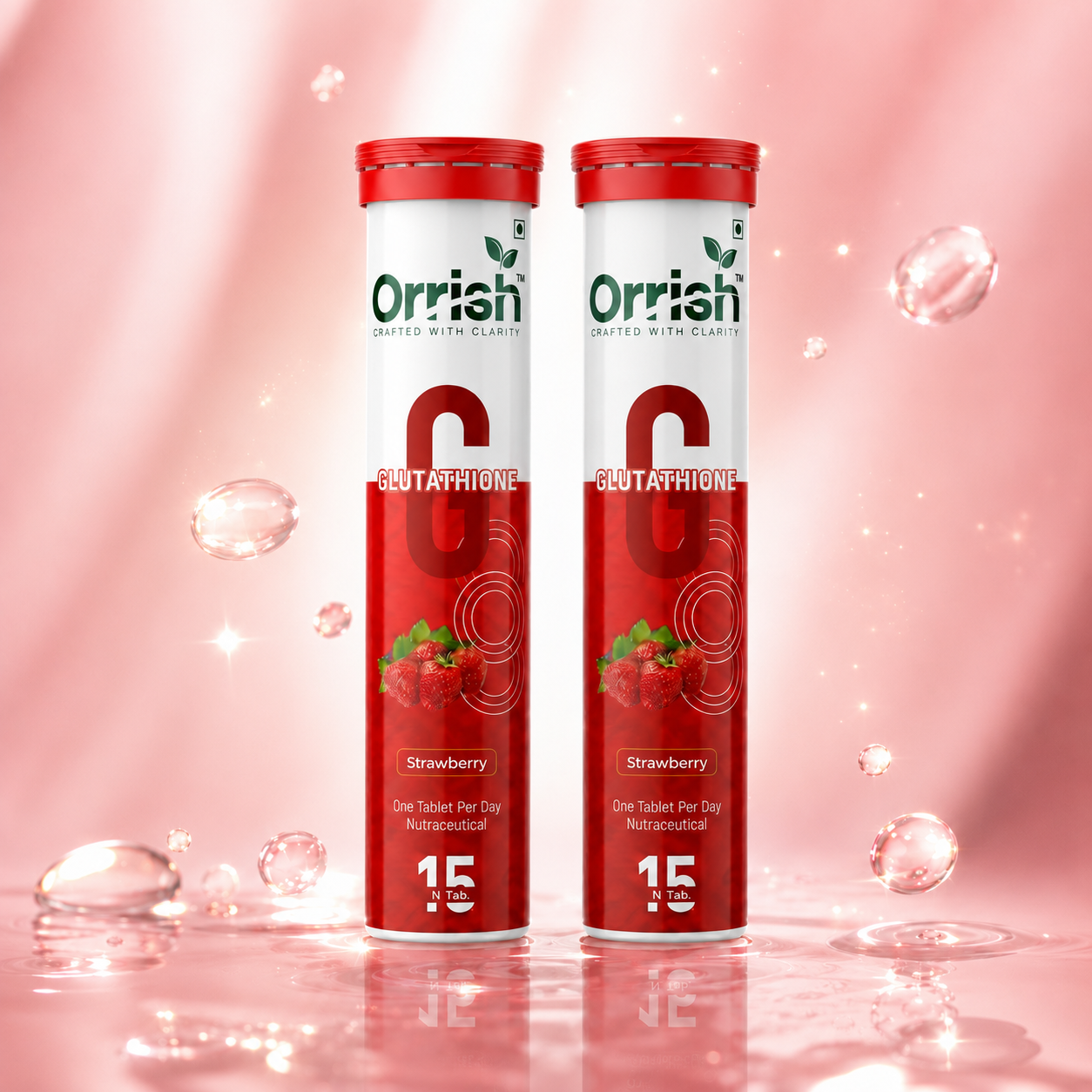 Glutathione Effervescent Tablets for Skin Health | Strawberry Flavour